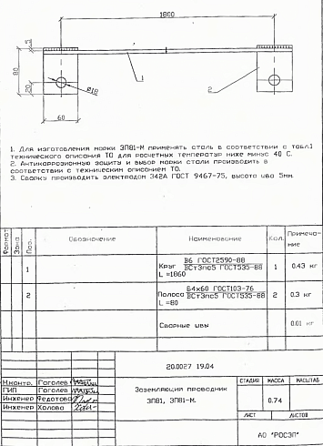 Заземляющий проводник ЗП-81 (20.0027)