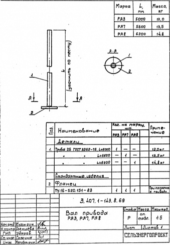 Вал привода РА-7