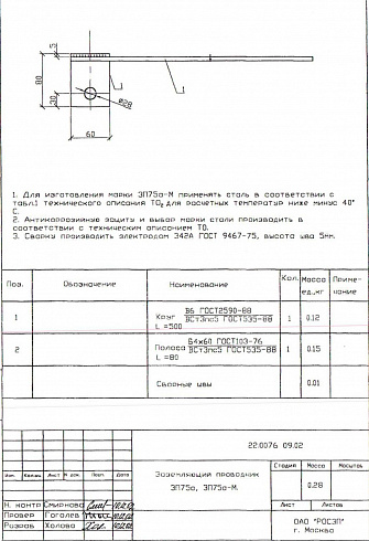 Заземляющий проводник ЗП-75а (22.0076)
