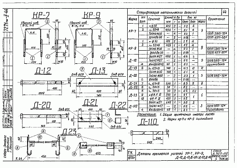 Д-110 Деталь крепление ригеля (с/болт)(3.407-115)